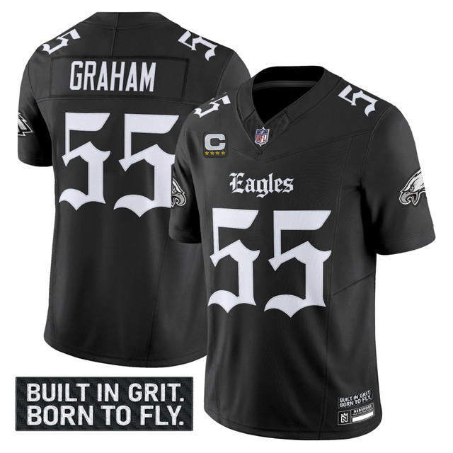 Men's Philadelphia Eagles 'Gothic Philly Edition' Vapor Limited Jersey V2 - All Stitched Black Brandon Graham