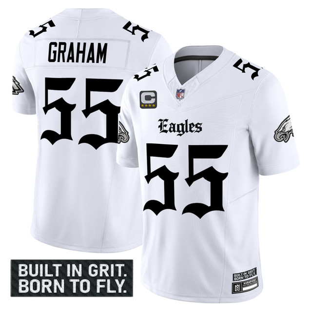 Men's Philadelphia Eagles 'Gothic Philly Edition' Vapor Limited Jersey V2 - All Stitched White Brandon Graham