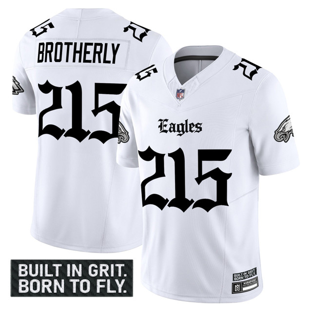 Men's Philadelphia Eagles 'Gothic Philly Edition' Vapor Limited Jersey V2 - All Stitched White Brotherly 215
