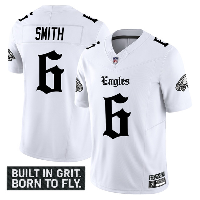 Men's Philadelphia Eagles 'Gothic Philly Edition' Vapor Limited Jersey V2 - All Stitched White DeVonta Smith