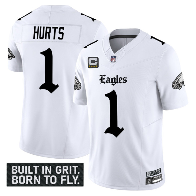Men's Philadelphia Eagles 'Gothic Philly Edition' Vapor Limited Jersey V2 - All Stitched White Jalen Hurts