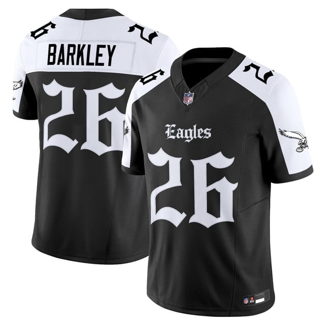 Men's Philadelphia Eagles 'Gothic Philly Edition' Vapor Limited Jersey alternate #26 Saquon Barkley