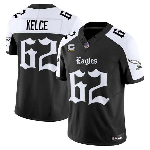 Men's Philadelphia Eagles 'Gothic Philly Edition' Vapor Limited Jersey alternate #62 Jason Kelce