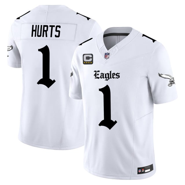 Men's Philadelphia Eagles 'Gothic Philly Edition' Vapor Limited Jersey white #1 Jalen Hurts