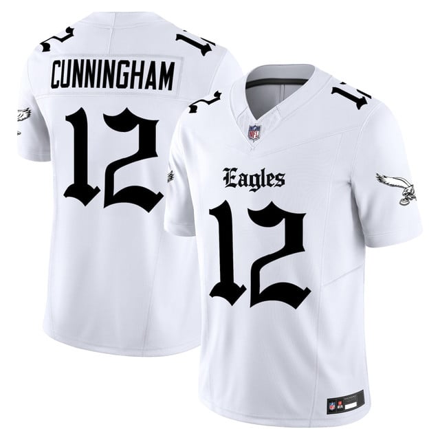 Men's Philadelphia Eagles 'Gothic Philly Edition' Vapor Limited Jersey white #12 Randall Cunningham