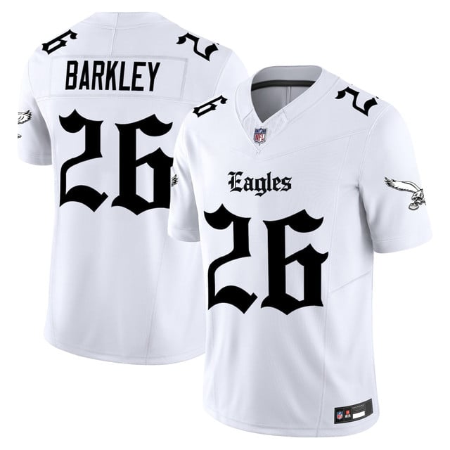 Men's Philadelphia Eagles 'Gothic Philly Edition' Vapor Limited Jersey white #26 Saquon Barkley