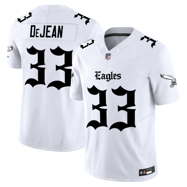 Men's Philadelphia Eagles 'Gothic Philly Edition' Vapor Limited Jersey white #33 Cooper DeJean