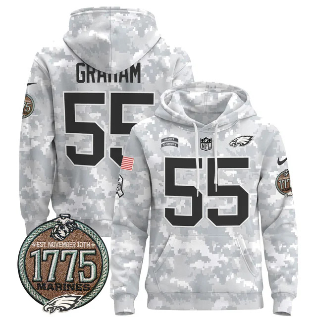 Men's Philadelphia Eagles 2024 Salute to Service Establishment Year Patch Pullover Hoodie #55 GRAHAM.webp