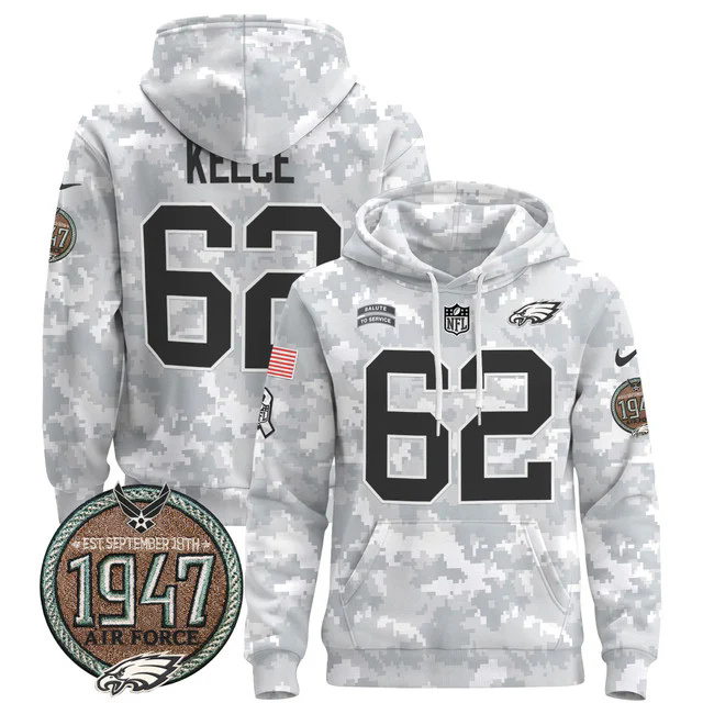 Men's Philadelphia Eagles 2024 Salute to Service Establishment Year Patch Pullover Hoodie AIR FORCE #62 KELCE.webp
