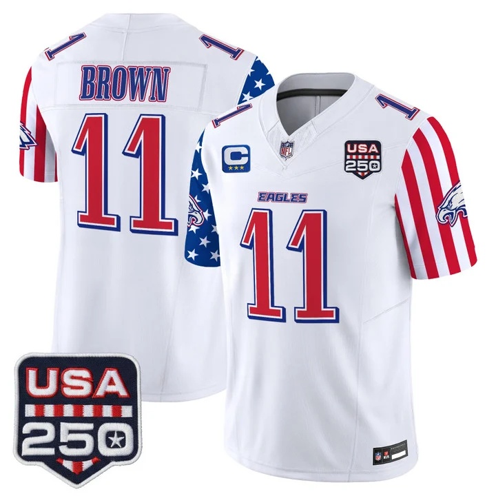 Men's Philadelphia Eagles America 250 Edition Vapor Limited Jersey #11 A.J. BROWN
