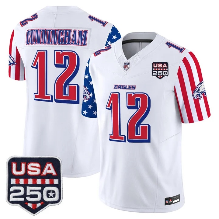 Men's Philadelphia Eagles America 250 Edition Vapor Limited Jersey #12 RANDALL CUNNINGHAM