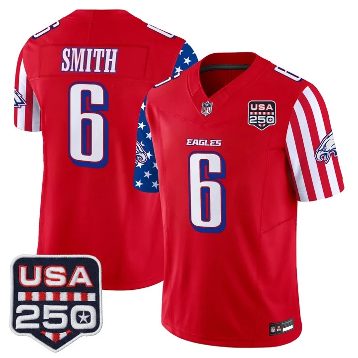 Men's Philadelphia Eagles America 250 Edition Vapor Limited Jersey RED #6 DEVONTA SMITH
