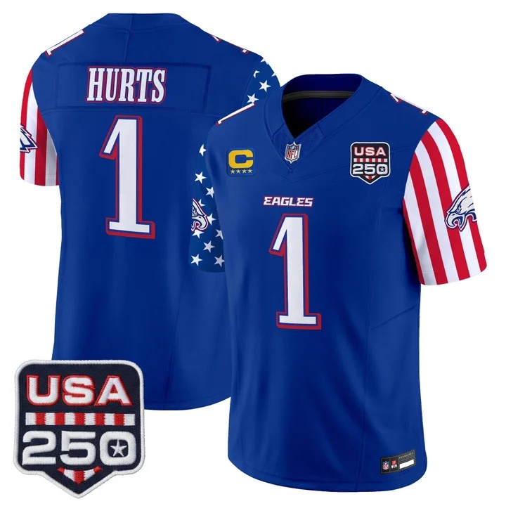 Men's Philadelphia Eagles America 250 Edition Vapor Limited Jersey ROYAL #1 JALEN HURTS
