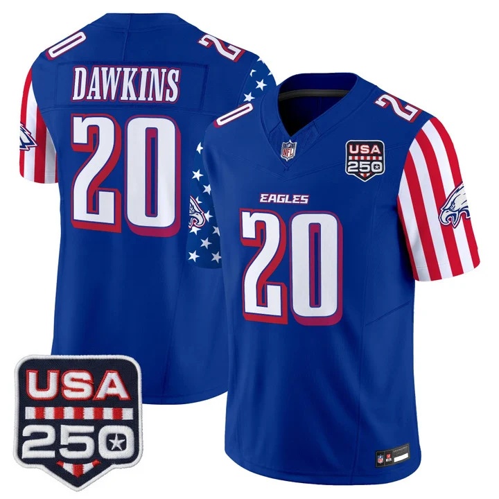 Men's Philadelphia Eagles America 250 Edition Vapor Limited Jersey ROYAL #20 BRIAN DAWKINS