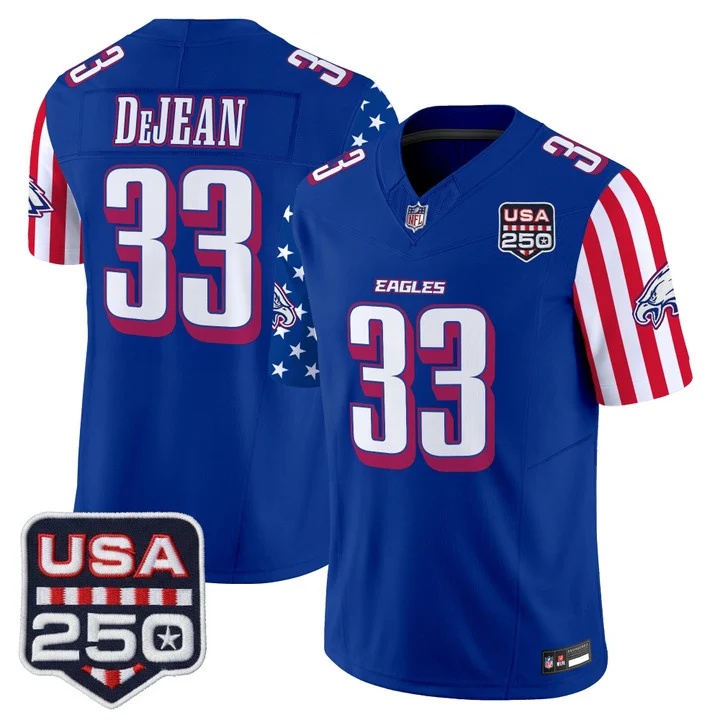 Men's Philadelphia Eagles America 250 Edition Vapor Limited Jersey ROYAL #33 COOPER DEJEAN