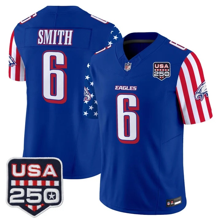 Men's Philadelphia Eagles America 250 Edition Vapor Limited Jersey ROYAL #6 DEVONTA SMITH
