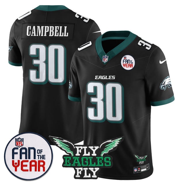 Men's Philadelphia Eagles Fan Of The Year Jersey #30 Jihaad Campbell