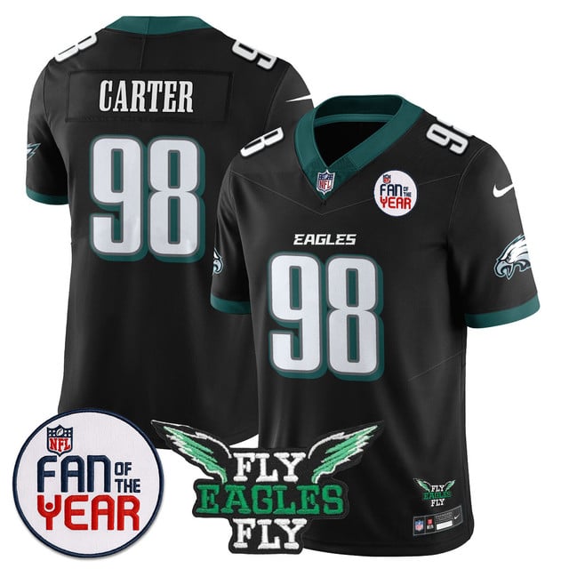 Men's Philadelphia Eagles Fan Of The Year Jersey #98 Jalen Carter