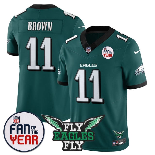 Men's Philadelphia Eagles Fan Of The Year Jersey green #11 A.J. Brown