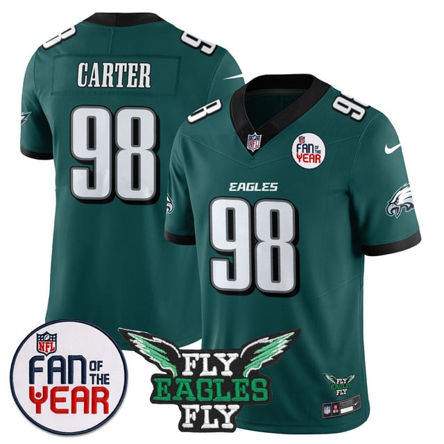 Men's Philadelphia Eagles Fan Of The Year Jersey green #98 Jalen Carter
