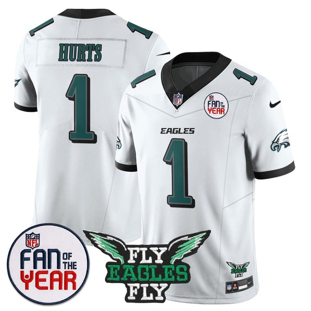 Men's Philadelphia Eagles Fan Of The Year Jersey white #1 Jalen Hurts
