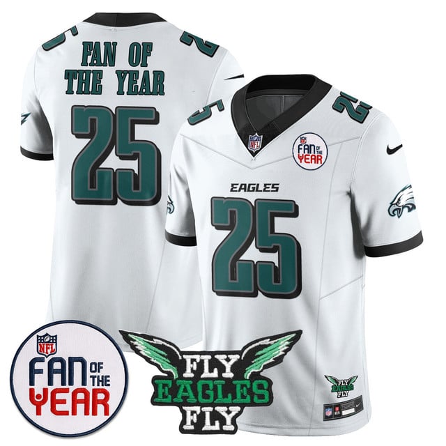 Men's Philadelphia Eagles Fan Of The Year Jersey white #25 Fan Of The Year