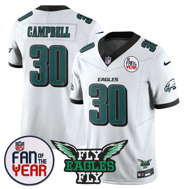 Men's Philadelphia Eagles Fan Of The Year Jersey white #30 Jihaad Campbell