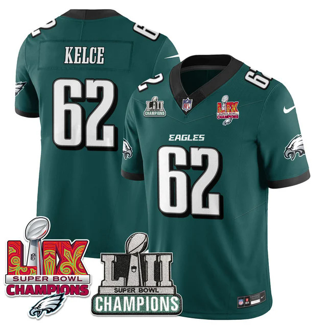 Men's Philadelphia Eagles LII-LIX Super Bowl Champions Vapor Limited Jersey #62 KELCE.webp