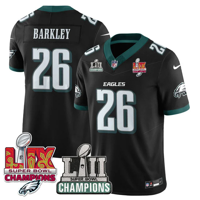 Men's Philadelphia Eagles LII-LIX Super Bowl Champions Vapor Limited Jersey BLACK #26 BARKLEY.webp