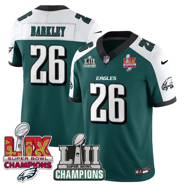 Men's Philadelphia Eagles LII-LIX Super Bowl Champions Vapor Limited Jersey GREEN #26 BARKLEY.webp