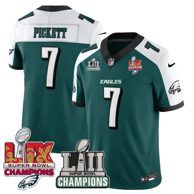 Men's Philadelphia Eagles LII-LIX Super Bowl Champions Vapor Limited Jersey GREEN #7 PICKETT.webp