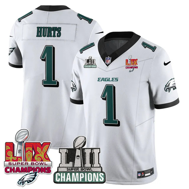 Men's Philadelphia Eagles LII-LIX Super Bowl Champions Vapor Limited Jersey WHITE #1 HURTS.webp
