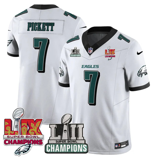 Men's Philadelphia Eagles LII-LIX Super Bowl Champions Vapor Limited Jersey WHITE #7 PICKETT.webp