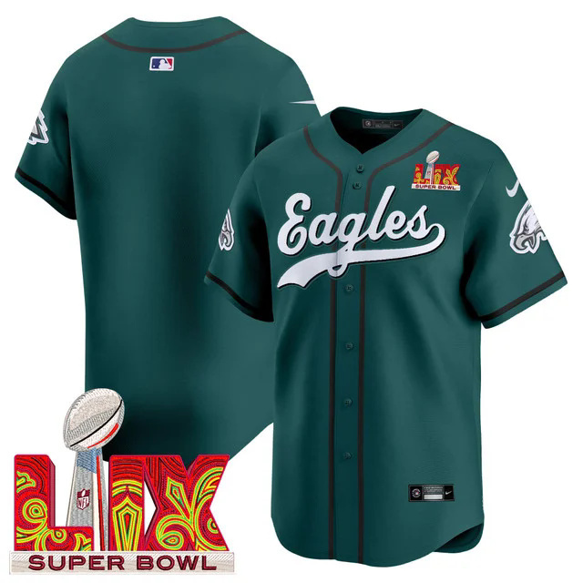 Men's Philadelphia Eagles Midnight Green Super Bowl LIX Vapor Baseball Jersey BLANK.webp