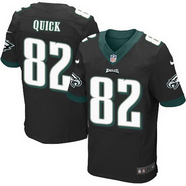 Men's Philadelphia Eagles Retired Player #82 Mike Quick Black Elite Jersey