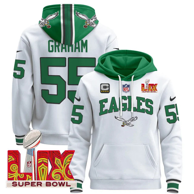 Men's Philadelphia Eagles Super Bowl LIX Patch Pullover Hoodie #55 GAHAM.webp