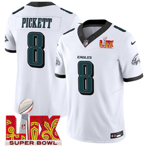 Men's Philadelphia Eagles Super Bowl LIX Patch Vapor Limited Jersey - All Stitched  Kenny Pickett