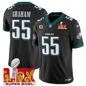 Men's Philadelphia Eagles Super Bowl LIX Patch Vapor Limited Jersey - All Stitched Brandon Graham