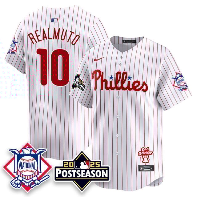 Men's Philadelphia Phillies 2025 Postseason Jersey #10 J.T. Realmuto