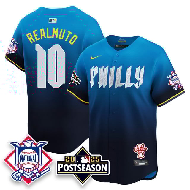 Men's Philadelphia Phillies 2025 Postseason Jersey city connect #10 J.T. Realmuto