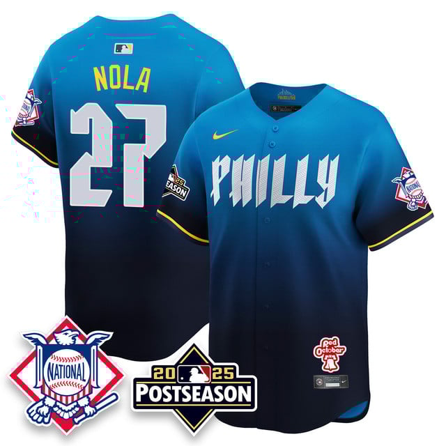 Men's Philadelphia Phillies 2025 Postseason Jersey city connect #27 Aaron Nola