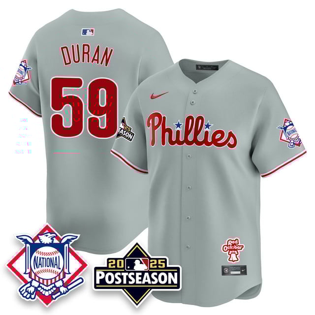 Men's Philadelphia Phillies 2025 Postseason Jersey gray #59 Jhoan Duran