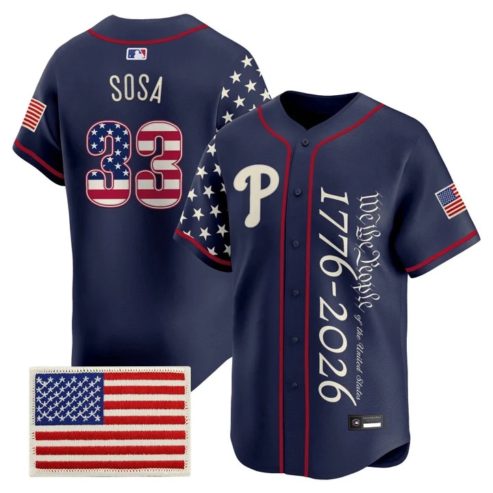 Men's Philadelphia Phillies America 250 Edition Vapor Premier Limited Jersey V2 #33 EDMUNDO SOSA