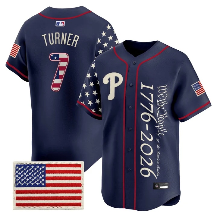 Men's Philadelphia Phillies America 250 Edition Vapor Premier Limited Jersey V2 #7 TREA TURNER