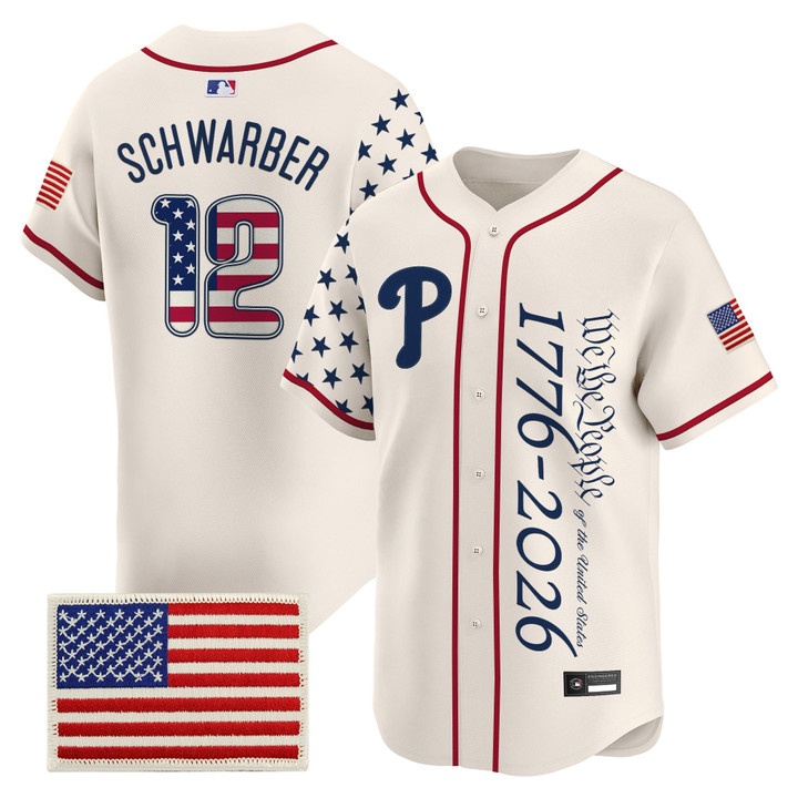 Men's Philadelphia Phillies America 250 Edition Vapor Premier Limited Jersey V2 CREAM #12 KYLE SCHWARBER