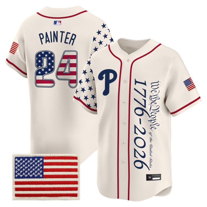 Men's Philadelphia Phillies America 250 Edition Vapor Premier Limited Jersey V2 CREAM #24 ANDREW PAINTER