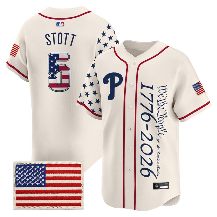 Men's Philadelphia Phillies America 250 Edition Vapor Premier Limited Jersey V2 CREAM #5 BRYSON STOTT