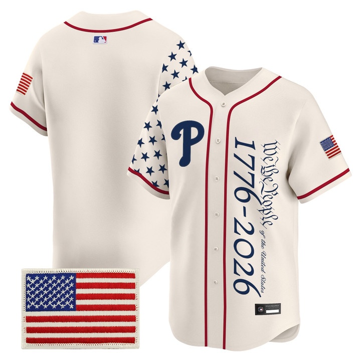 Men's Philadelphia Phillies America 250 Edition Vapor Premier Limited Jersey V2 CREAM BLANK