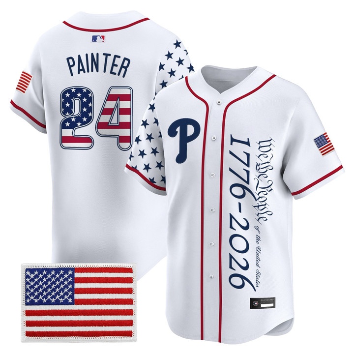 Men's Philadelphia Phillies America 250 Edition Vapor Premier Limited Jersey V2 WHITE #24 ANDREW PAINTER