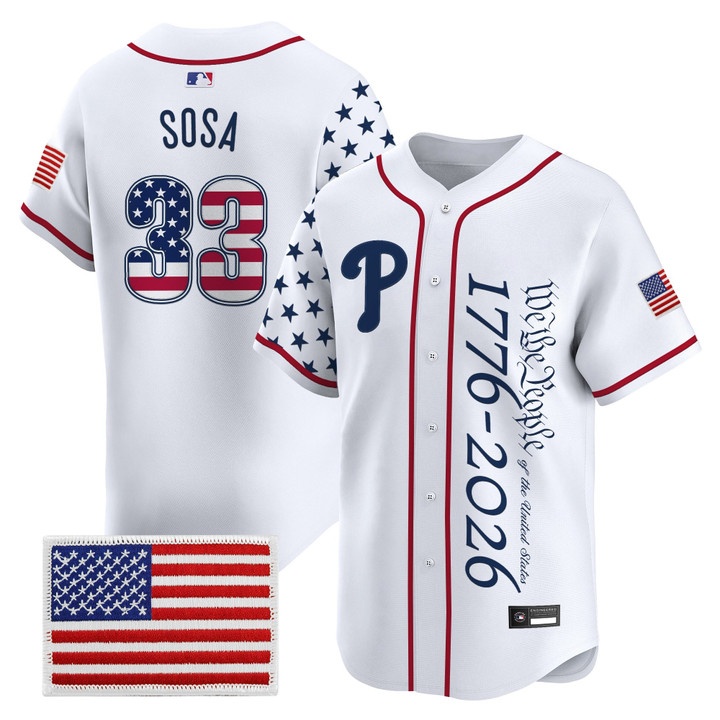 Men's Philadelphia Phillies America 250 Edition Vapor Premier Limited Jersey V2 WHITE #33 EDMUNDO SOSA